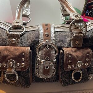 Brown and Silver Women's Bag